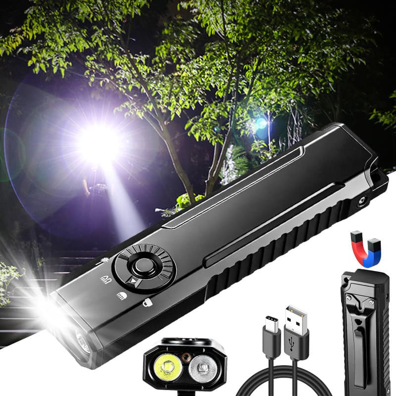Cross-border In-stock Repair Work Light T40 High-brightness Illumination UV395 Purple Light + Green Laser Rotary Switch Built-in Battery