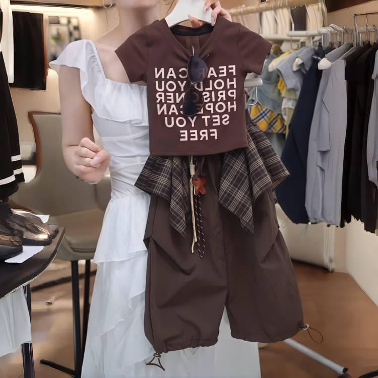 Girls Summer Suit 2026 New Style Baby Girl Summer Suit Sleeveless Top Irregular Overalls Two-piece Set