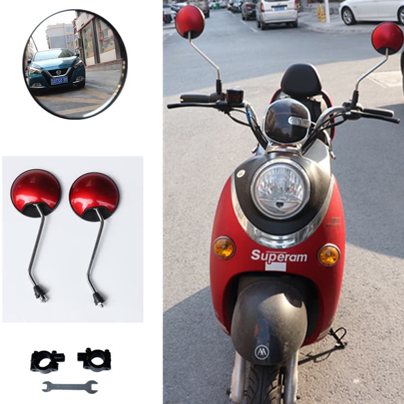 Electric Motorcycle Rearview Mirror, Reflective Mirror, Battery Scooter Reverse Mirror, Pedal Scooter Rearview Mirror, Universal for Tricycles and Vehicles