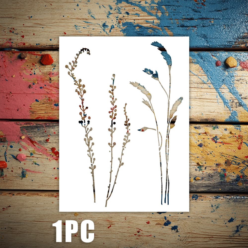 Painting Stencil Dog Tail Grass Pattern Cross-border Hot Selling Wholesale Painting Hollow Template Wall Painting Hand Account Decoration Masking
