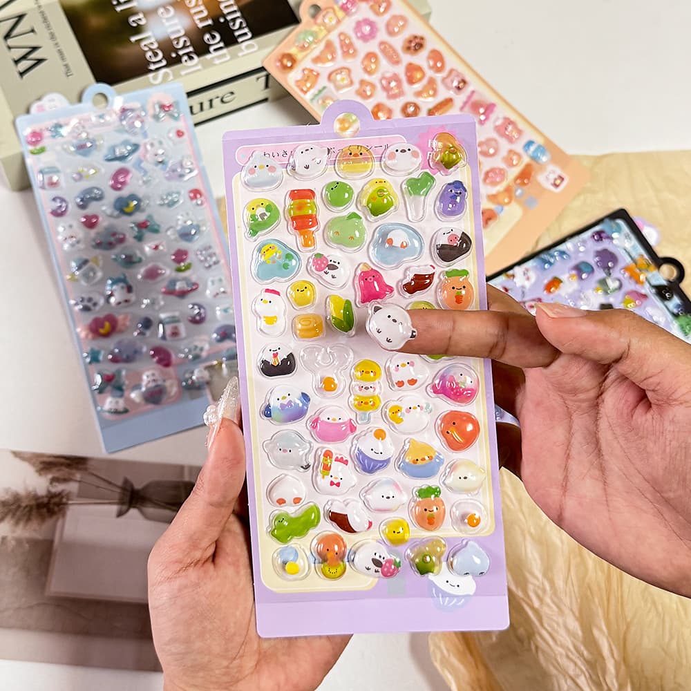 Japanese Anime 3D Hollow Embossed DIY Handcraft Stickers for Scrapbooking, Water Bottle, Phone Case Decoration