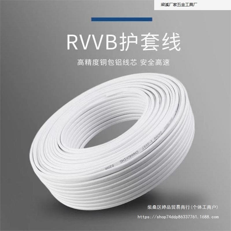 Outdoor Wire 2-Core 1.5/2.5/4mm² Sheathed Cable Electric Vehicle Extension Soft Wire Light Wire Household Wire Wholesale