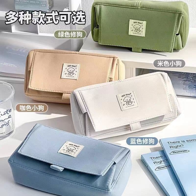 Large Capacity Dirt-Resistant Pencil Case for High School Students, Boys Flip Lid Lightweight Portable Zipper Pencil Bag