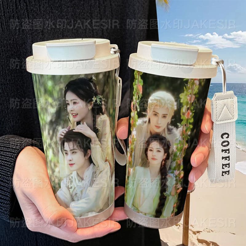 Yanbai Yuefanxing Merchandise Insulated Cup Figurine High-Appearance Girls Stainless Steel Student High-Appearance Straw Double