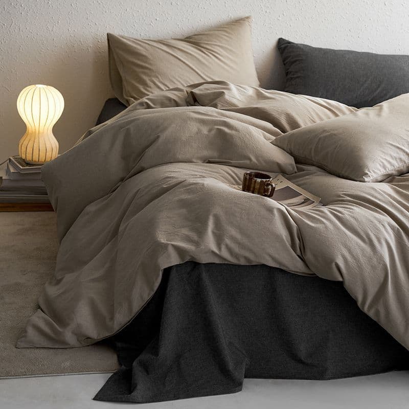 Japanese-style bedding four-piece set, all-cotton Xinjiang cotton sheets and comforter cover, student dormitory three-piece set, home duvet cover and fitted sheet factory