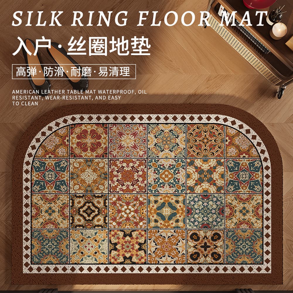 Maillard Retro Entry Door Mat Outdoor Dust Removal Dirt Scraping Non-Slip Wire Loop Mat Entrance Doorway Doormat