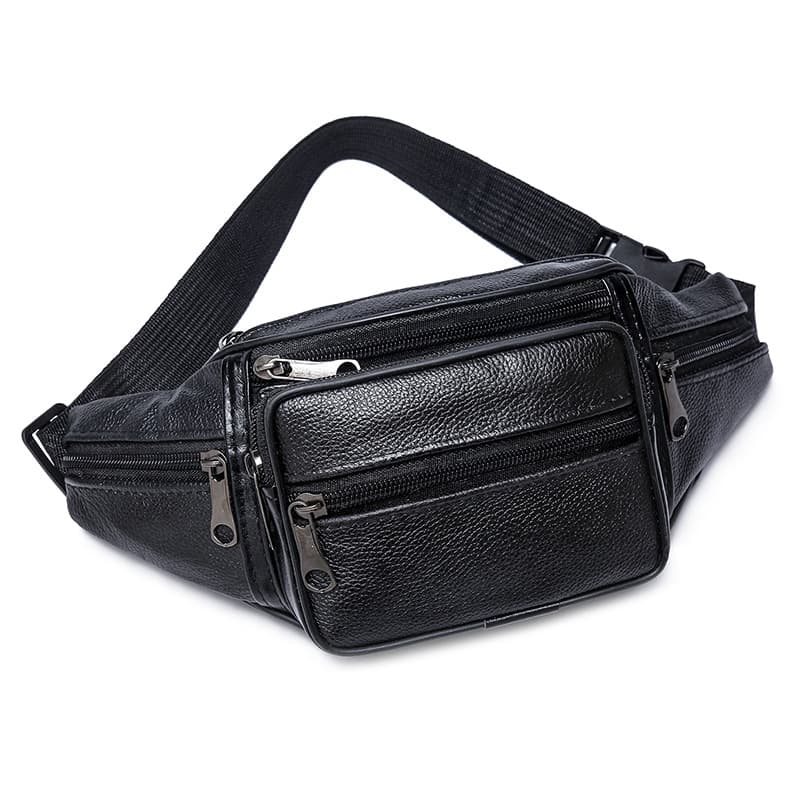 2025 New Style Cowhide Men's Waist Bag, Cow Leather Shoulder Bag, Chest Bag, Fashionable Soft Leather Sports Crossbody Bag