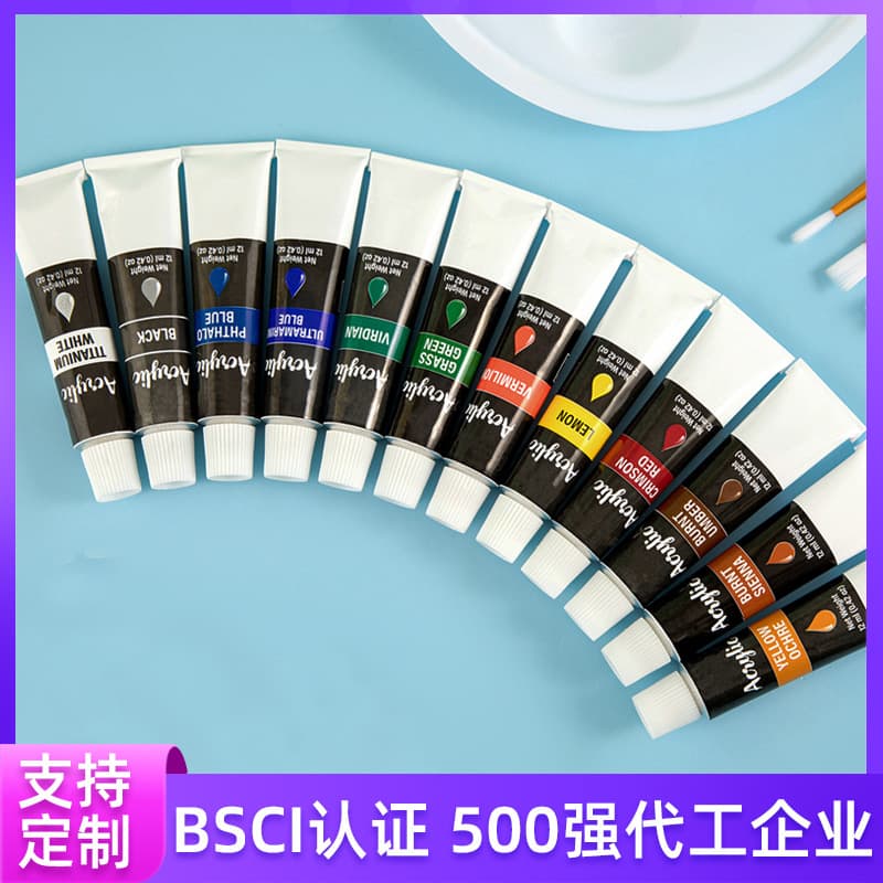 12 Color 12 ml Acrylic Pigment Sketching Art Boxed Pigment Set DIY Graffiti Acrylic Pigment Customized