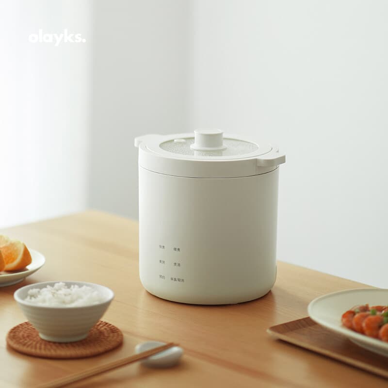 Olayks Mini Rice Cooker Smart Home Multi-functional Small Electric Rice Cooker 1.2L Capacity for One Person