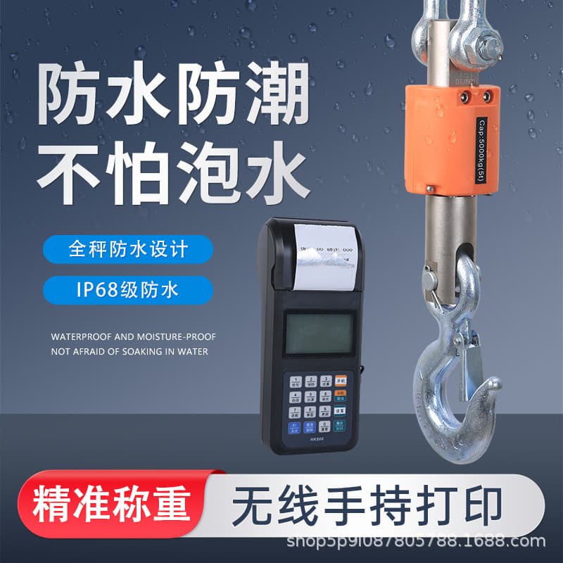 Waterproof Electronic Crane Scale Crane Hook Electronic Scale 1T 2T 3T 5 Ton 10 Ton Crane Scale Wireless Industrial Crane Scale