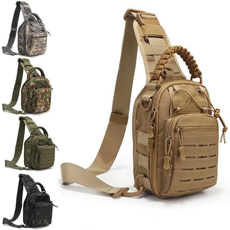 Multifunctional Laser Outdoor Sports Travel Waterproof Portable Chest Bag Men's Single Shoulder Slant Crossbody Bag Oxford Material Breathable Ultra-light
