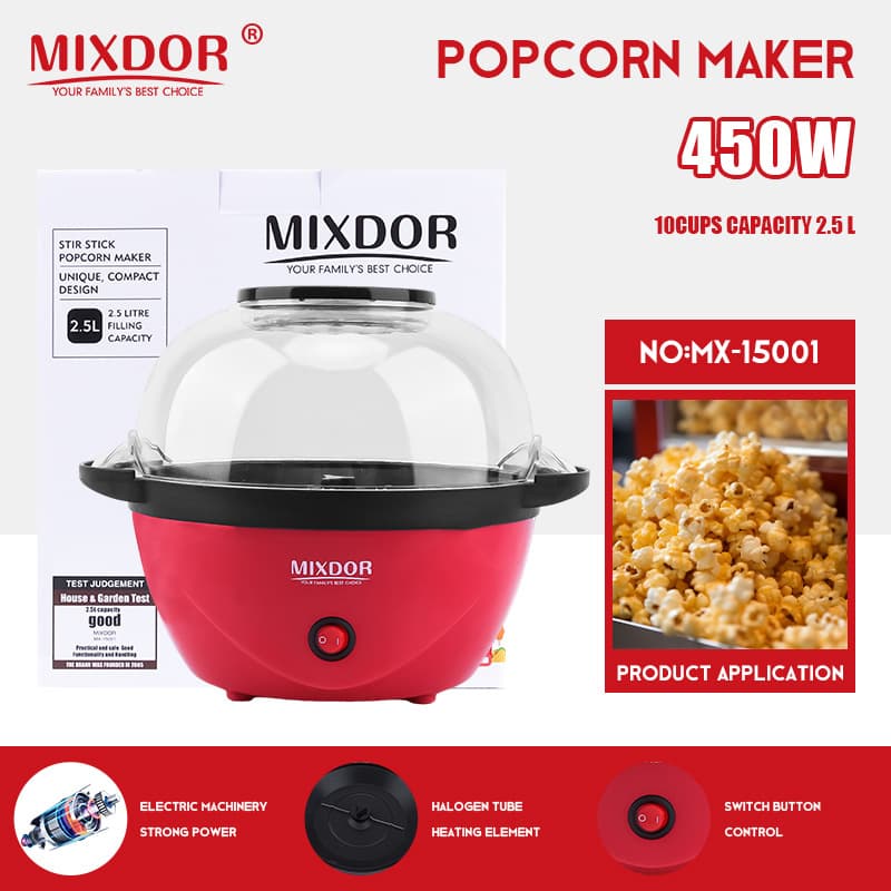 Cross-Border Mixdor Household Electric Popcorn Maker Fully Automatic Small Electric Popcorn Machine Kitchen Appliance for Children