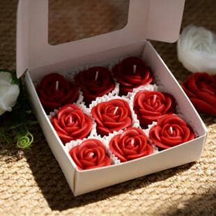 Souvenir Scented Candle Pink Rose Shape Candle Proposal Confession Atmosphere Arrangement Valentine's Day Gift Box Wholesale