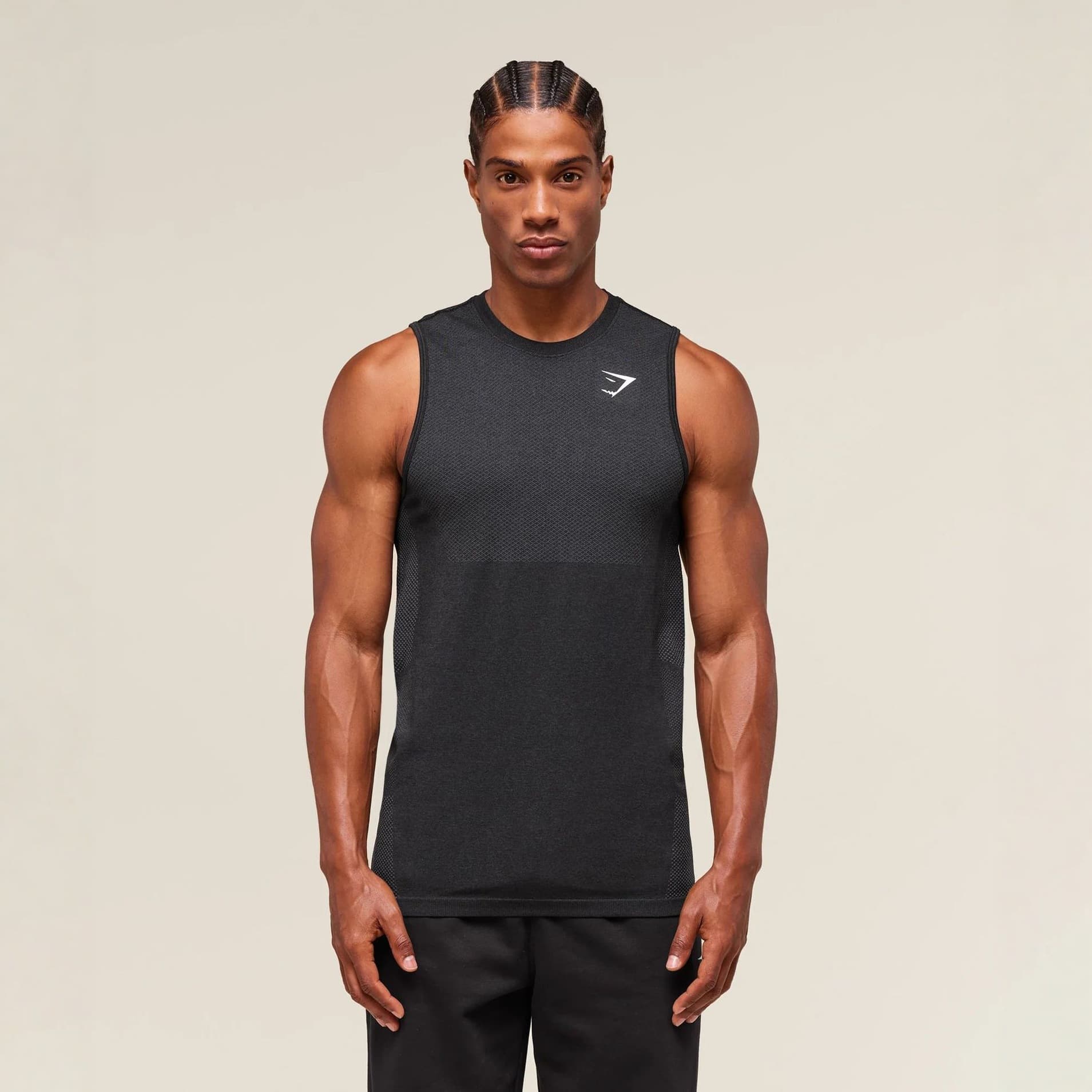 GYMSHARK New Running Sports Fitness Vest Top Casual Breathable Tight Short Sleeve Casual Running Shark