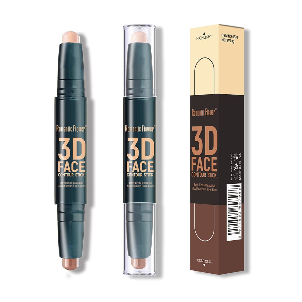 Cross-Border Foreign Trade Export Dual-Ended Brightening Concealer Contour Stick, Waterproof and Sweat-Resistant Cosmetics Highlighter Pen
