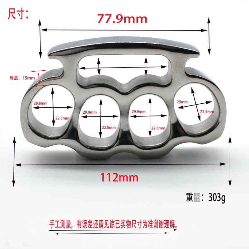 Thickened Stainless Steel Anti-Wolf Knuckle Duster Glass Breaker Self-Defense Car Outdoor Equipment Hand Support Portable