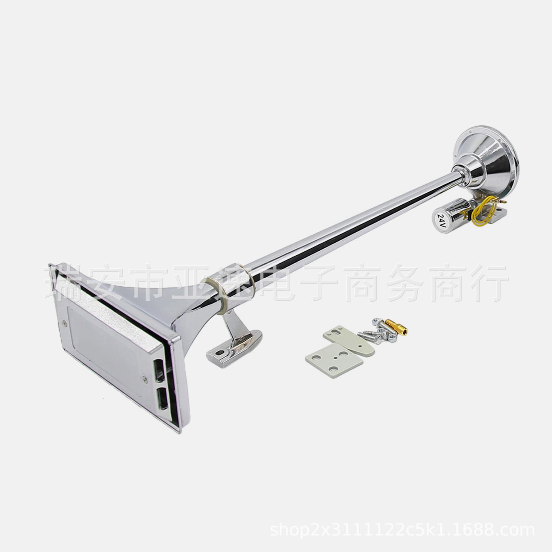 Square Air Horn 640mm 12V/24V Truck Boat Horn Silver Color High Sensitivity Fast Response for Any Vehicle with Air Source