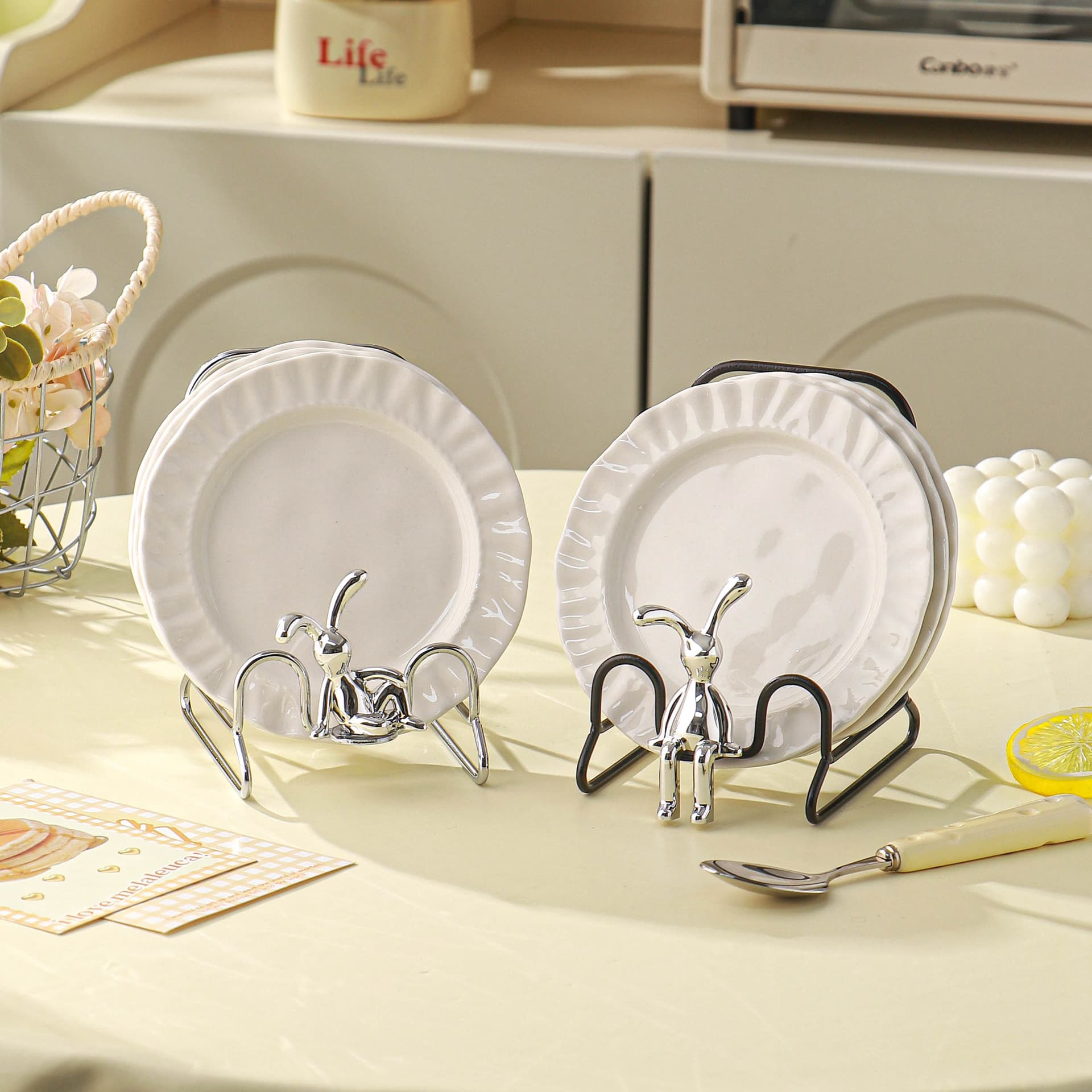 Light luxury ceramic lace shallow plate spit bone dish home snack plate fruit plate snack small dish spit bone dish