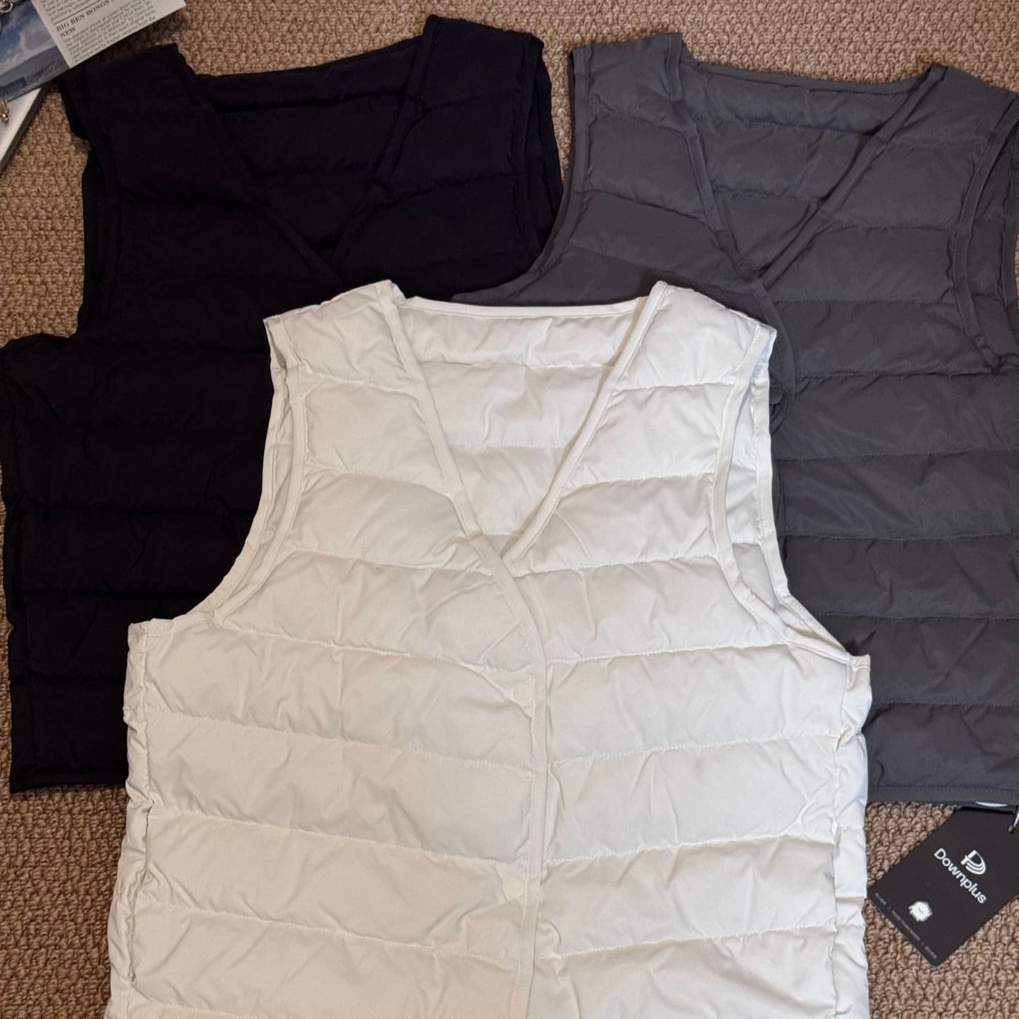 [Samsung 90% Goose Down] Autumn/Winter New Lightweight V-Neck Goose Down Vest for Women, Inner Liner Warm Vest with Down Filling