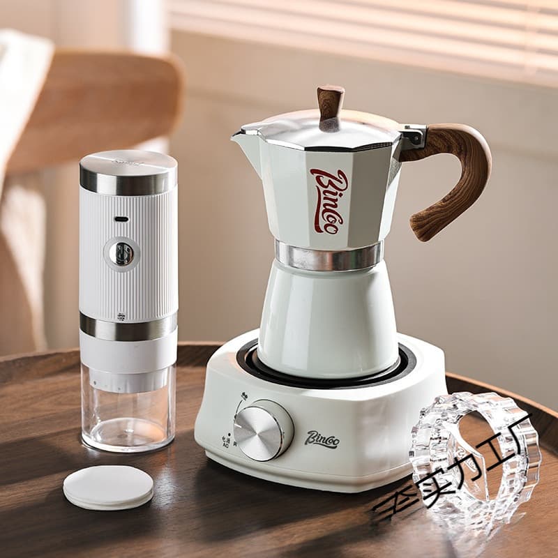 Bincoo Coffee Moka Pot Home Electric Ceramic Stove Coffee Maker Set, Small Espresso Extractor