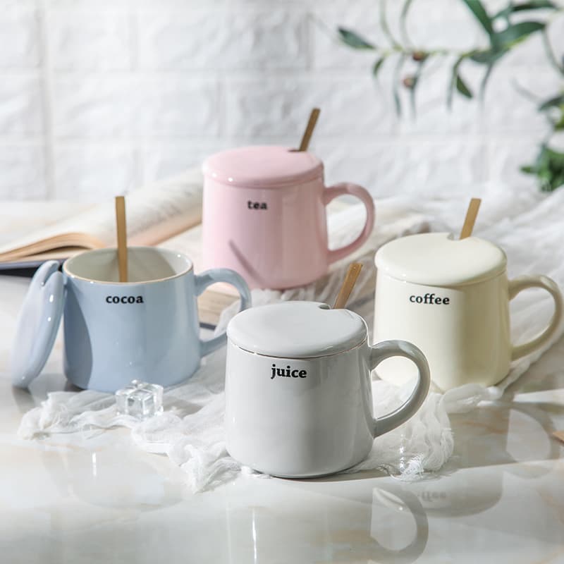 Ceramic mug creative ins Nordic coffee cup office flower tea cup couple water cup holiday gift box water cup
