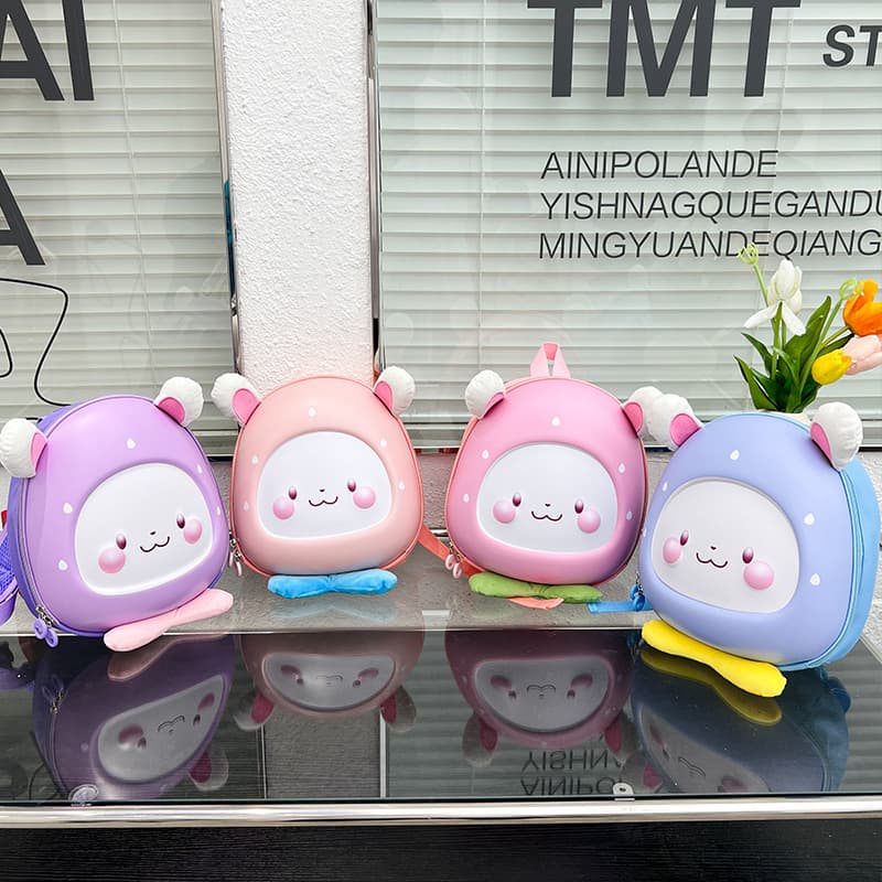 Cute Rabbit Backpack for Girls Boys Toddler Kindergarten Oxford Cloth Breathable Reducing Load Modern Cool Style Animal Pattern