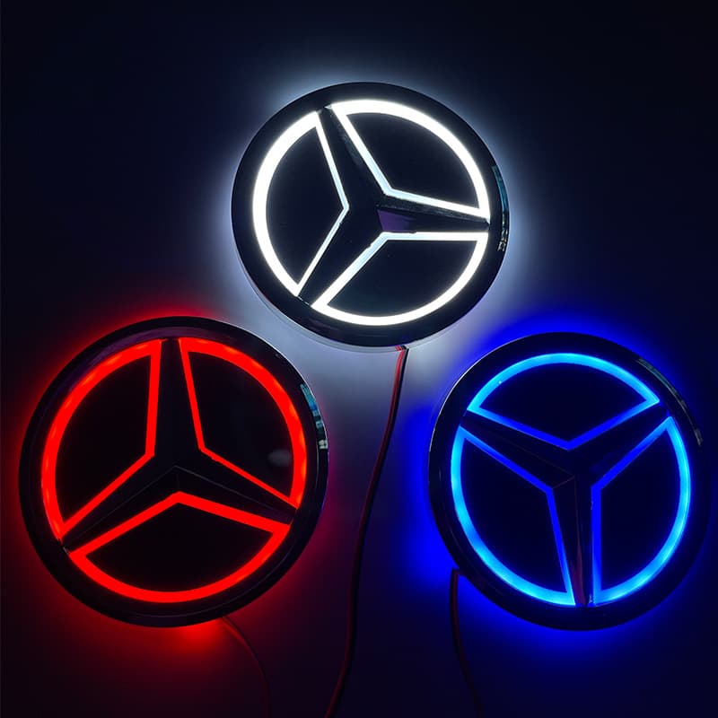 Suitable for 5D Mercedes-Benz S350 S300L car logo LED car logo light modification luminous rear tail logo light origin