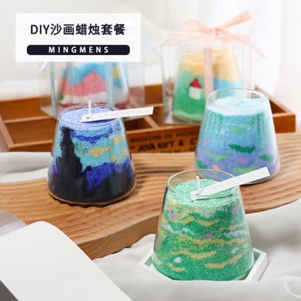 Mount Fuji Cup Creative Internet Celebrity DIY Self-Made Sand Painting Candle Cup Glass Vessel Aromatherapy Candle Holder Handmade Materials