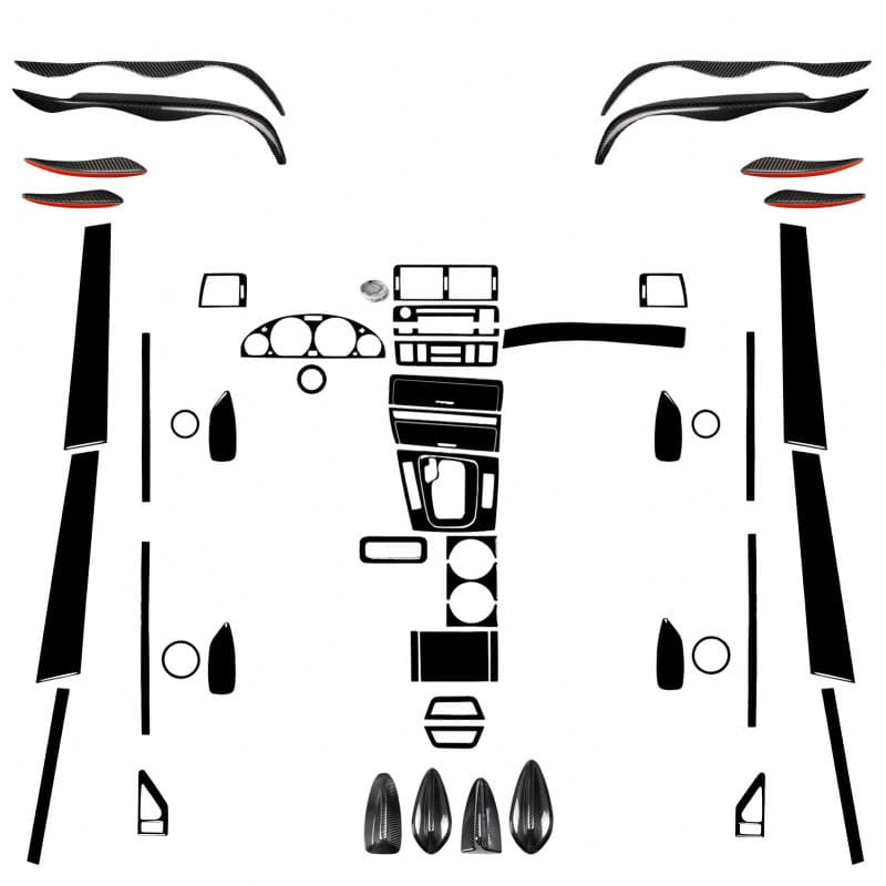Suitable for 98-05 BMW 3 Series E46 complete vehicle set piano black car modification decoration bright black car interior