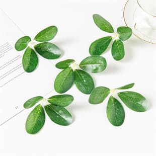 Artificial Small Green Leaves, Faux Poplar Leaves, Star Anise Leaves, Lotus Leaves for Gift Box Decoration, Small Leaf DIY Craft Materials