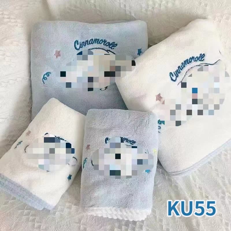 Wholesale cinnamon dog cartoon embroidered coral fleece hair drying caps, soft, comfortable, absorbent, and can be wrapped in large bath towels.