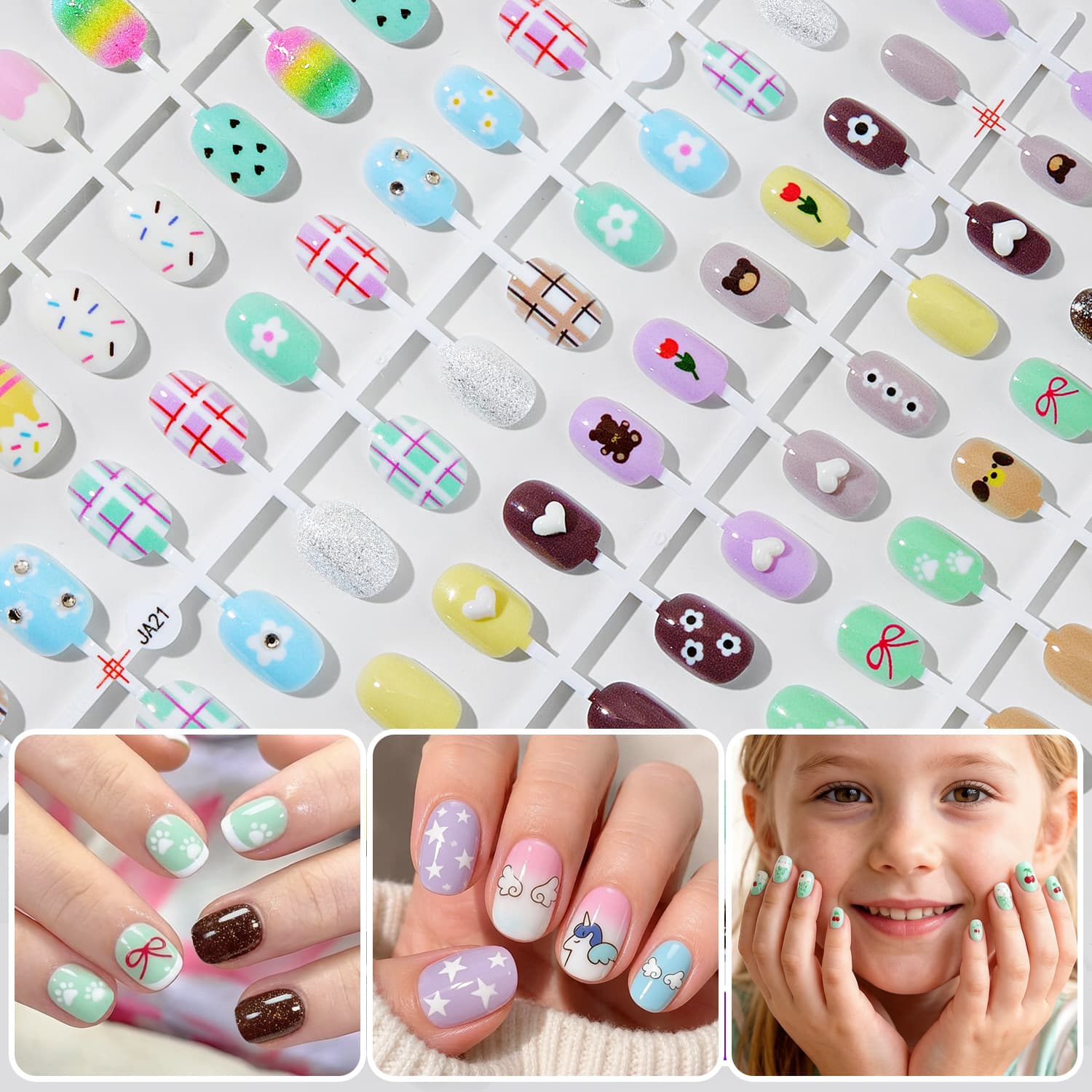 Nail Salon Cute DIY Nail Diamond Accessories Sorted Press-On Nails Bare Strip Home Salon