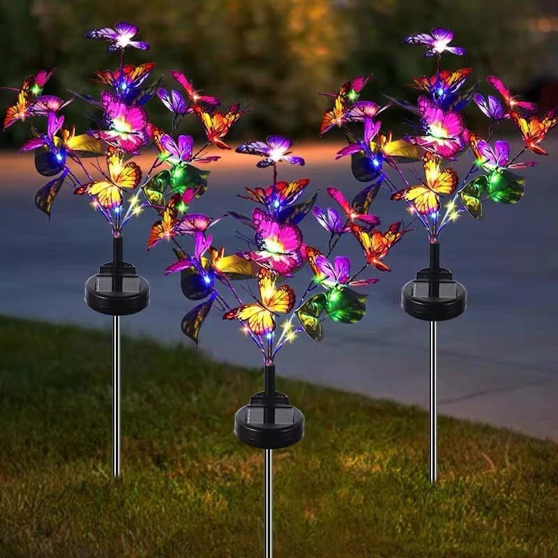 Solar Butterfly Branch Floor Light Waterproof Lawn Garden Light Outdoor Landscape Atmosphere Light