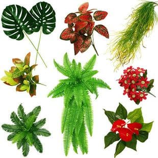 Artificial Plant Wall Accessories, Plastic Fake Grass, Fake Green Plant Wall, Fake Flower Wall Hanging, Living Room Background Greenery Indoor Decoration