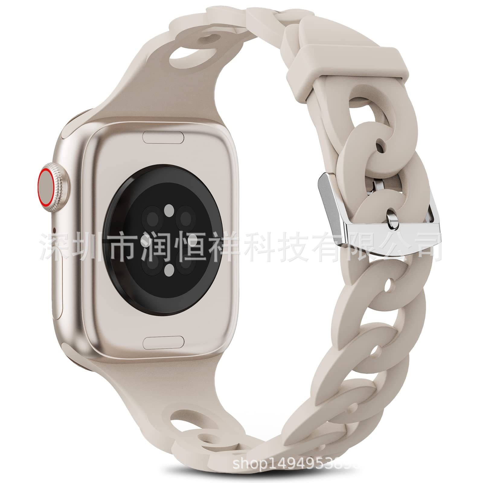 Silicone Watch Band Compatible with Apple Watch S9 41mm 45mm Smart Wristband Unisex Brand Lightweight for Smartwatch