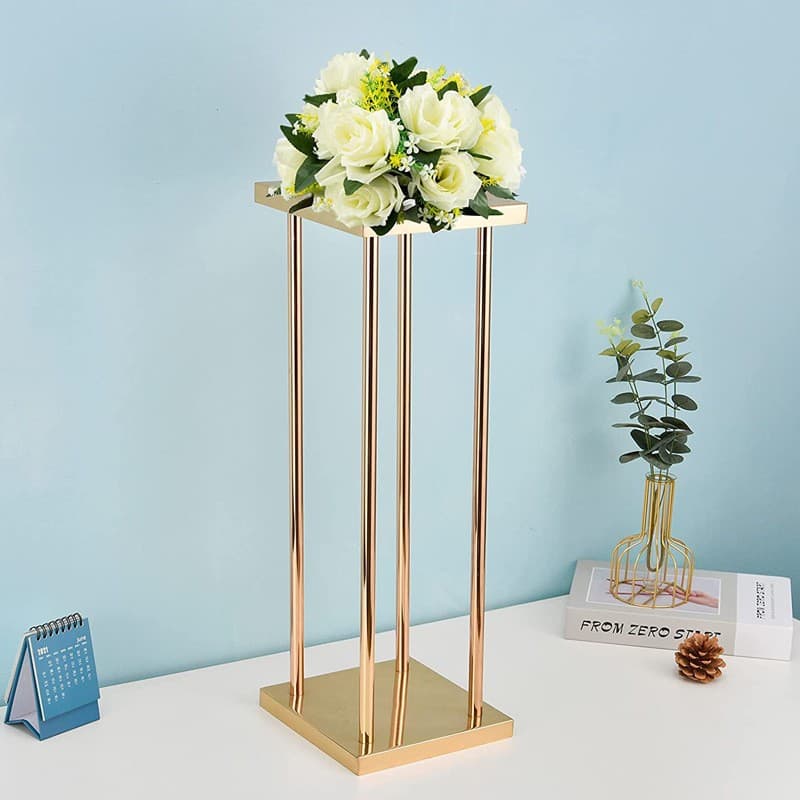2025 golden wedding square stand flower stand decoration modern style geometric path leading wedding props festive supplies