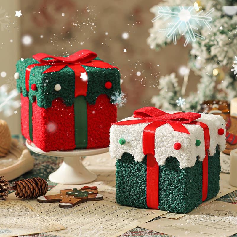 Creative Christmas Apple Packaging Box High-grade Thickened Flannelette Christmas Gift Box High Color Value Candy Gift Box Empty Box