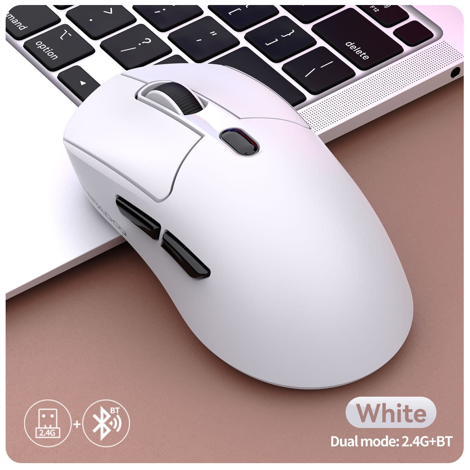Shibadu A7 Dual-Mode Wireless Gaming Mouse Bluetooth Cute Laptop Dual-Mode 6D Rechargeable Mouse for Women