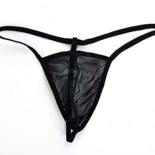 Men's Sexy Mesh T-Back Thong Underwear with U-Shaped Pouch