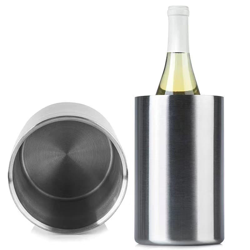 Manufacturer supply stainless steel double-layer ice bucket straight ice bucket 1.6L ice wine bucket beer bucket double-layer stainless steel