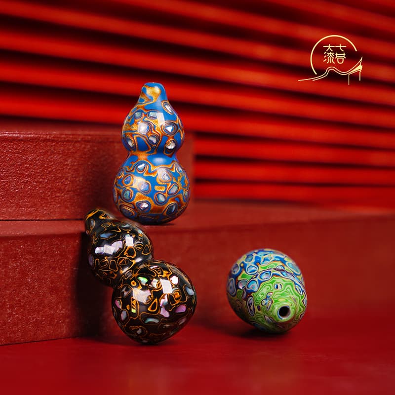 Qixiang Lacquer Gourd Bead Irregular Bead, Chinese Style DIY Accessories, Fuzhou Lacquerware Intangible Cultural Heritage
