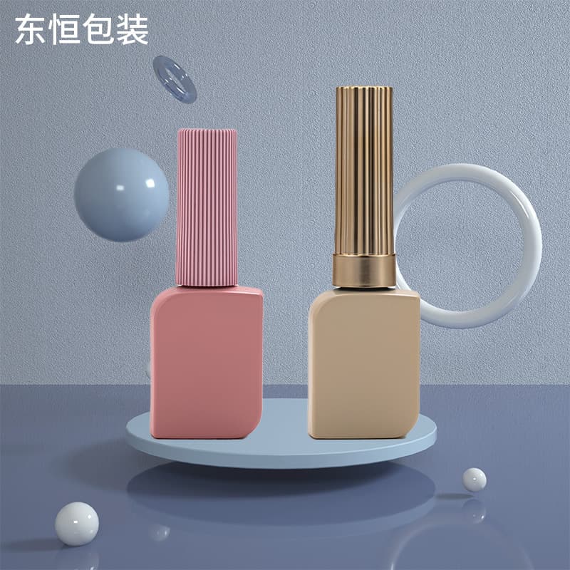 New 12ml Pink Light-Blocking Nail Gel Dispenser Glass Bottle with Brush Premium Nail Polish Color Bottle