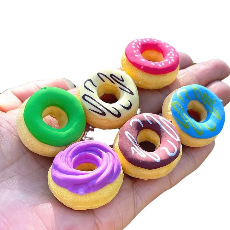 New Colorful Eraser Simulated Dessert TPR Eraser Donut Set Assorted Shapes Eraser 810