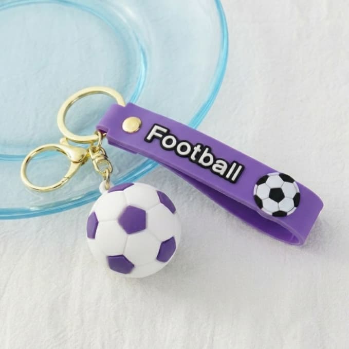 Creative PVC Soft Rubber Soccer Keychain Custom Sports Backpack Charm World Cup Fan Gift