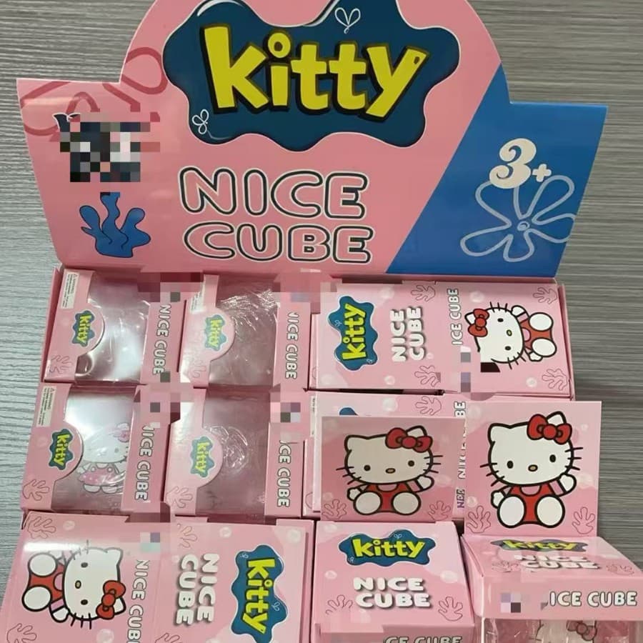 Cross-Border New Product in Stock: Kt Cat Squishy Stress Relief Cube Toy, Slow Rebound, Emotional Venting Gift, in Stock