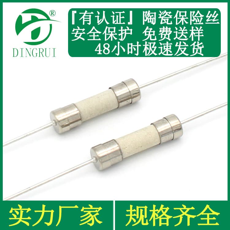 Dual-cap ceramic fuse 5x20 fast-blow F1A/250V with leads F1A250V fuse tube F1AH250V