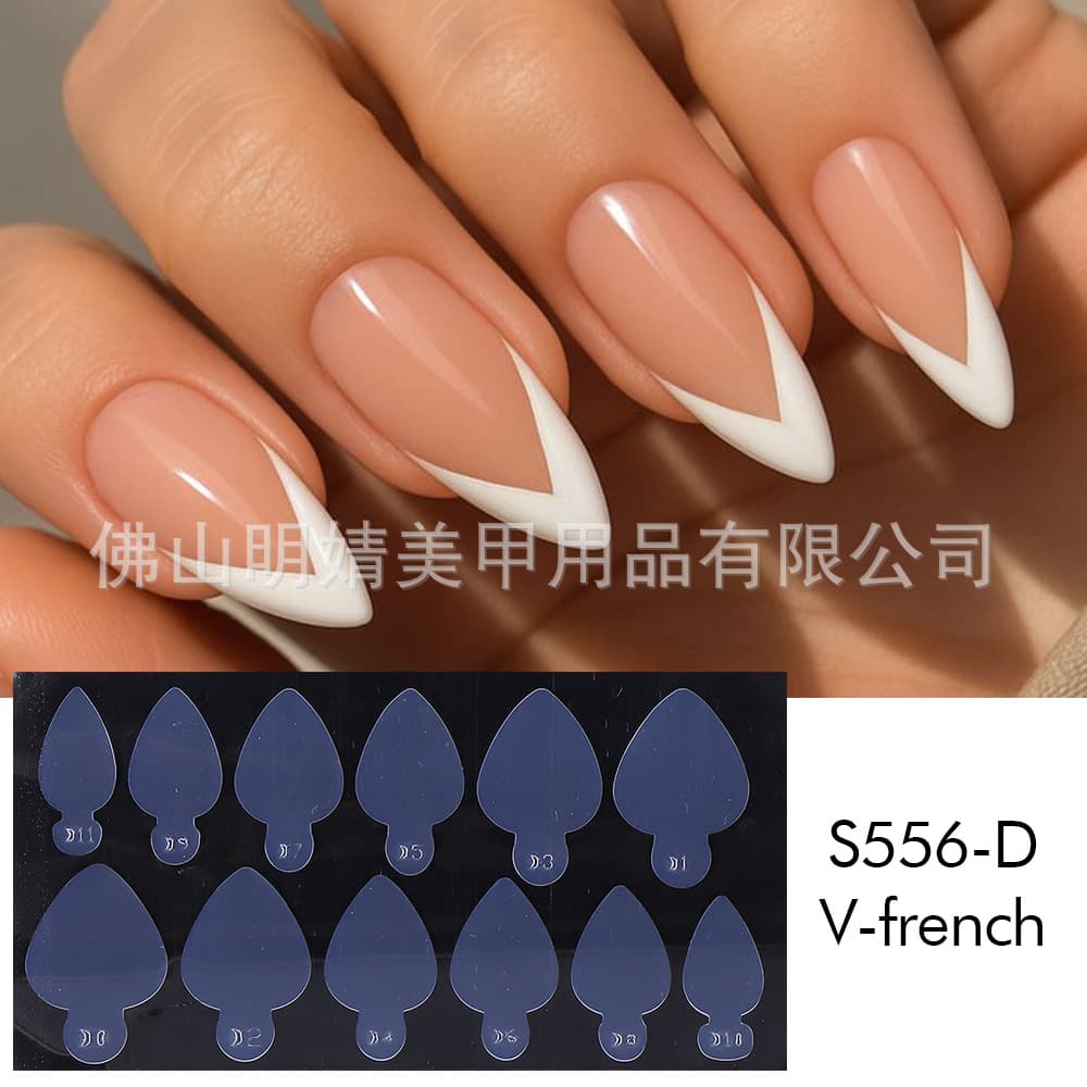 Nail Silicone French Tip Mold Crystal Nail Extension Mold Paperless French Nail Extension Silicone Stickers 12 Pieces