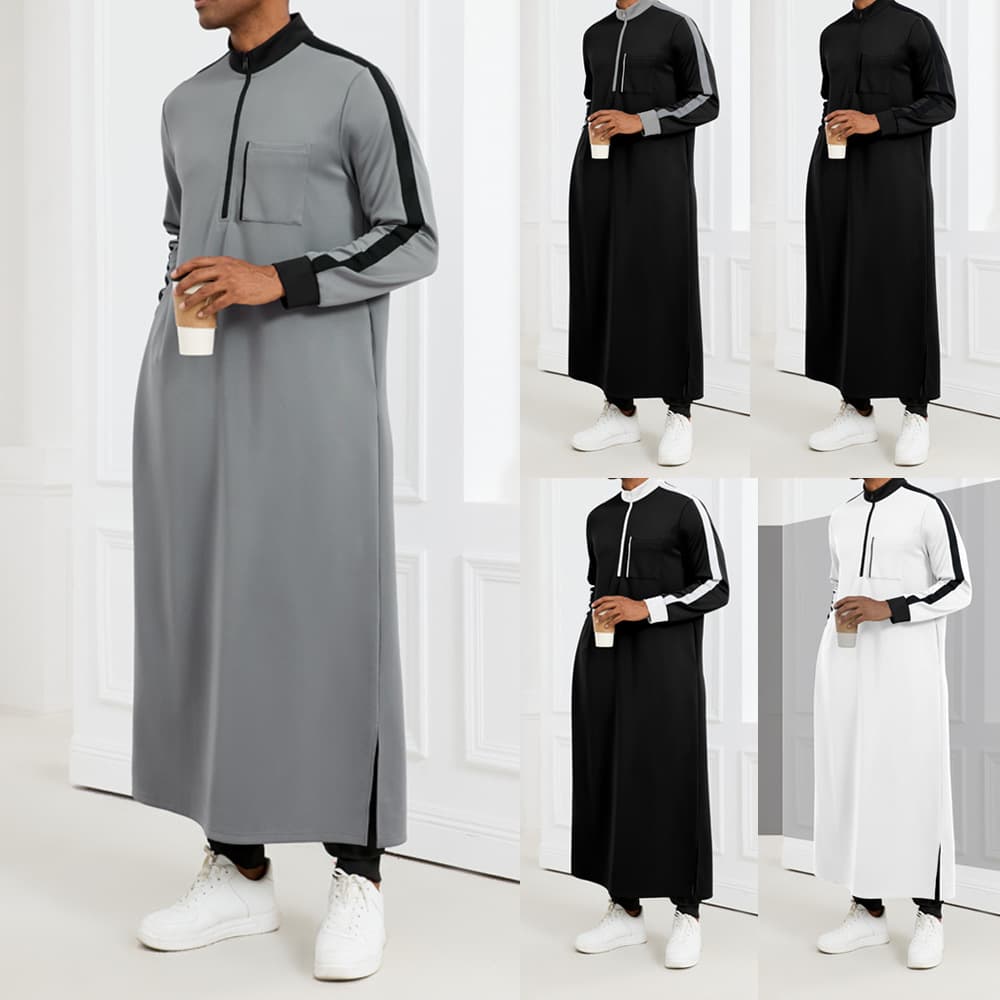 Islamic clothing Kamisweat Thobe Foreign trade men's robes, customized samples according to drawings