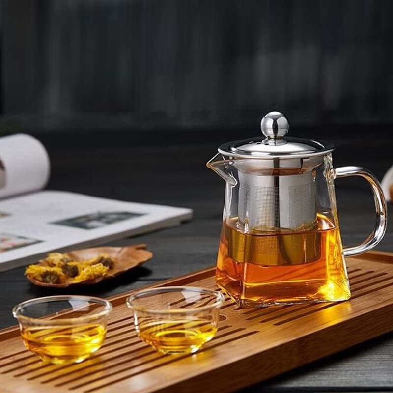 Fairness cup, high borosilicate glass teapot, herbal teapot, round and square stainless steel filter teapot, thickened teapot.