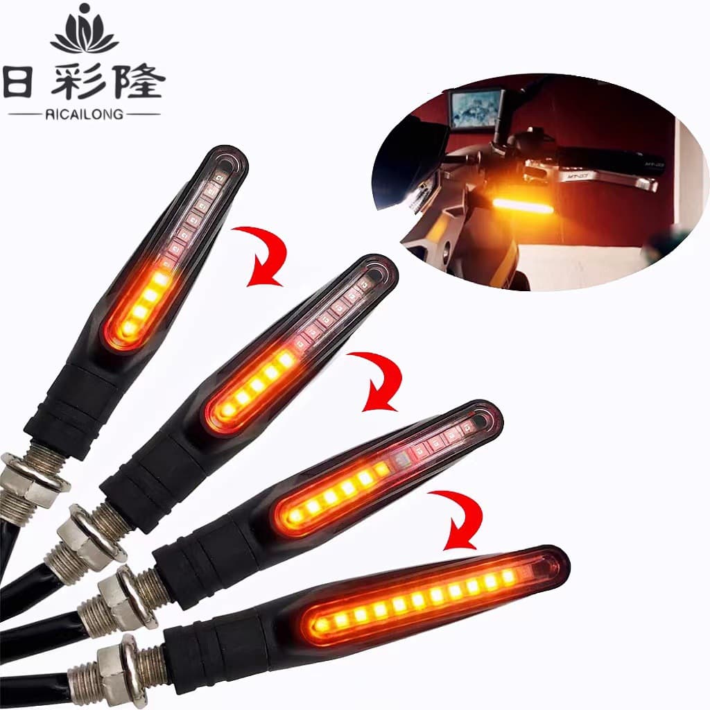 Applicable to Motorcycle and Electric Vehicle LED Turn Signal Bar Warning Light LED Signal Light Flowing LED Turn Signal
